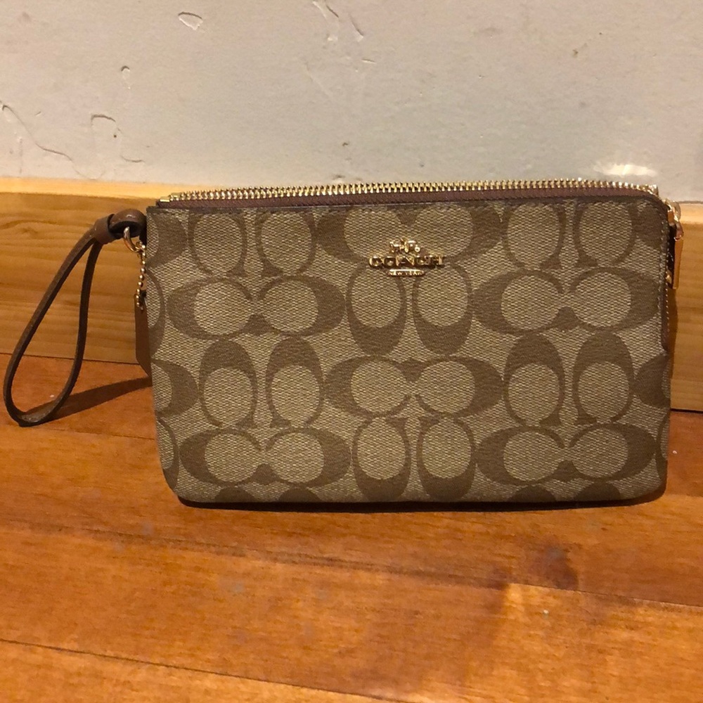 Coach wallet wristlet, double zip